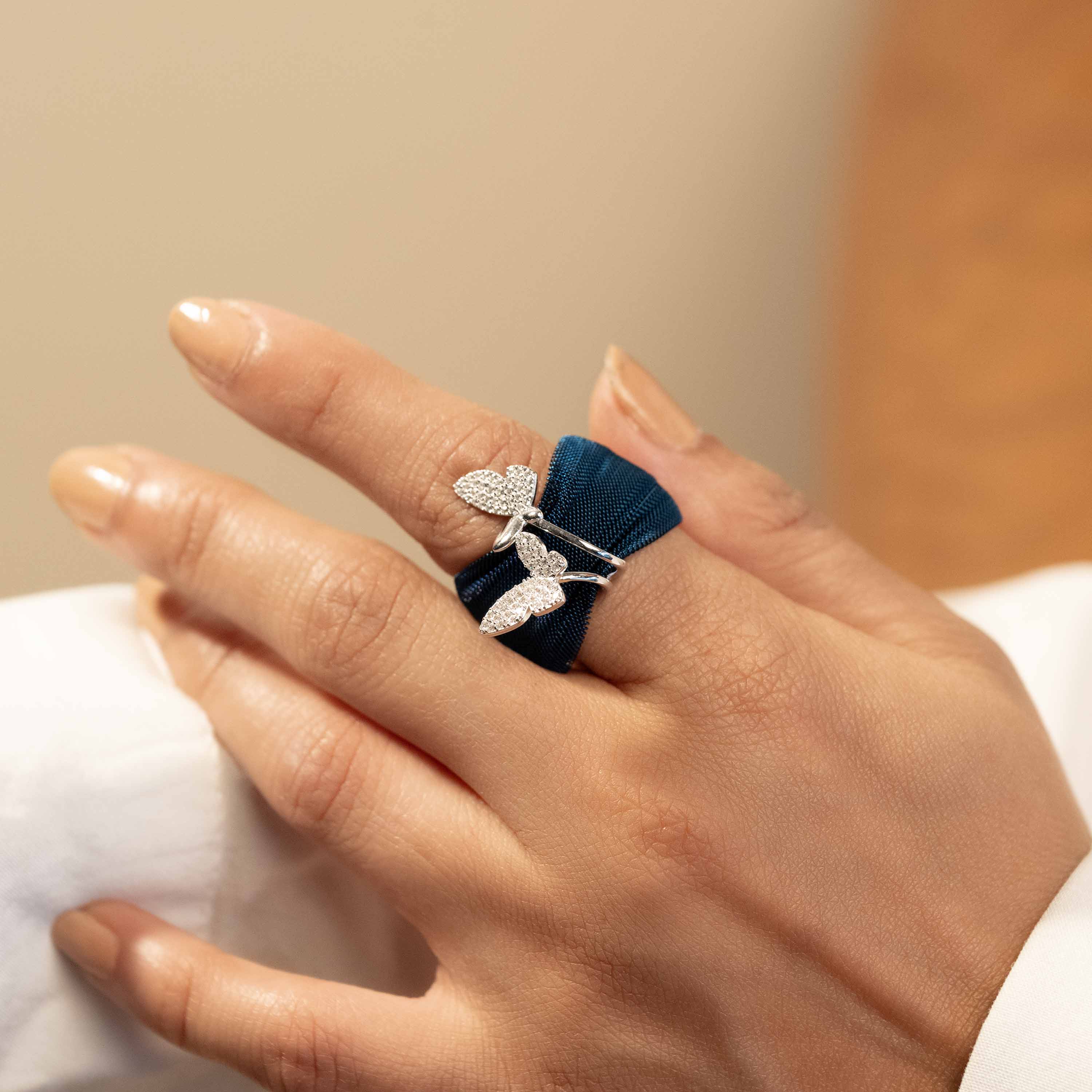 blue colour silver ring for women/ gift for her
