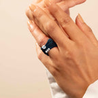 blue colour silver ring for women/ gift for her
