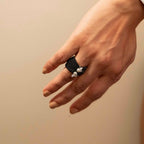 black colour silver ring for women/ gift for her