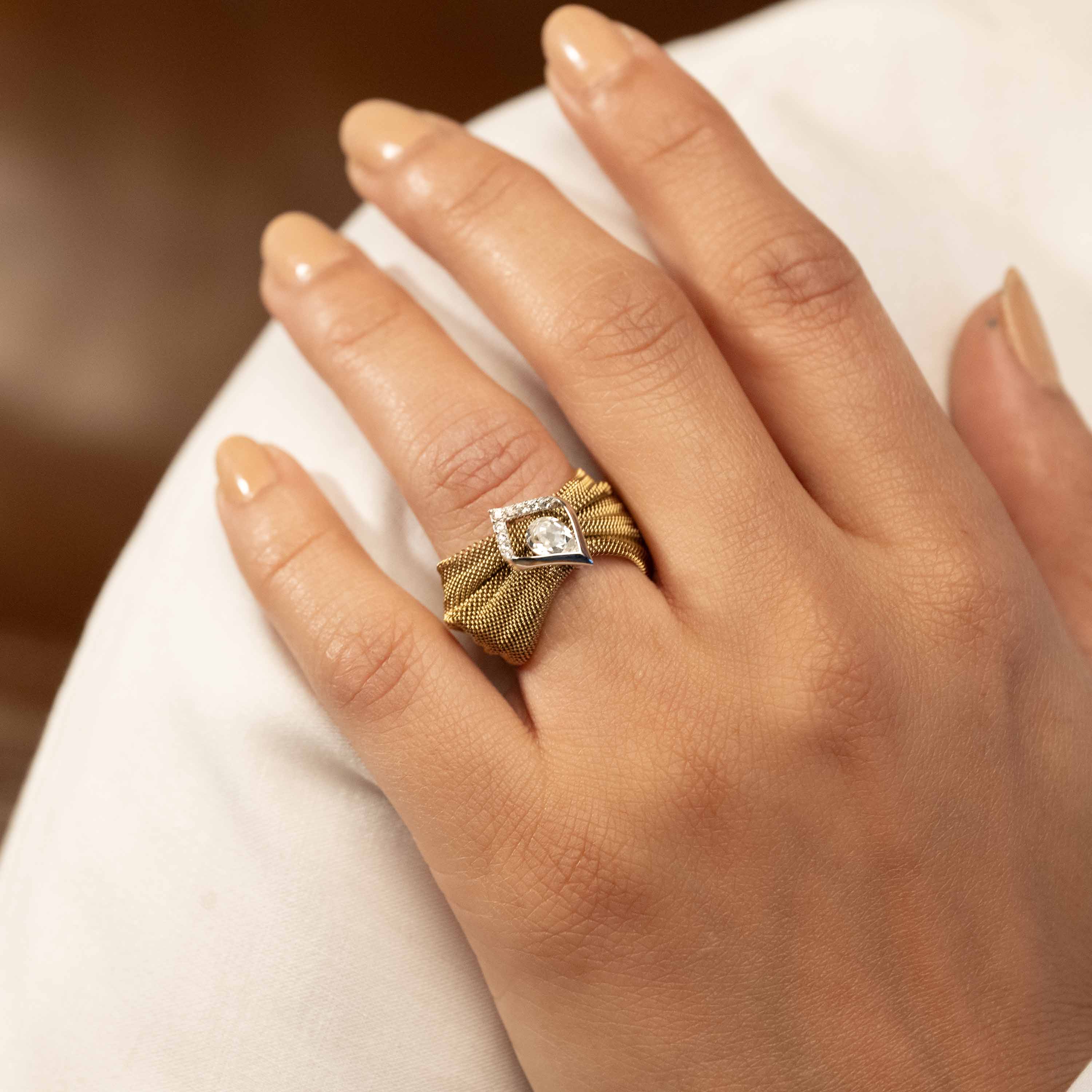 golden colour silver ring for women/ gift for her