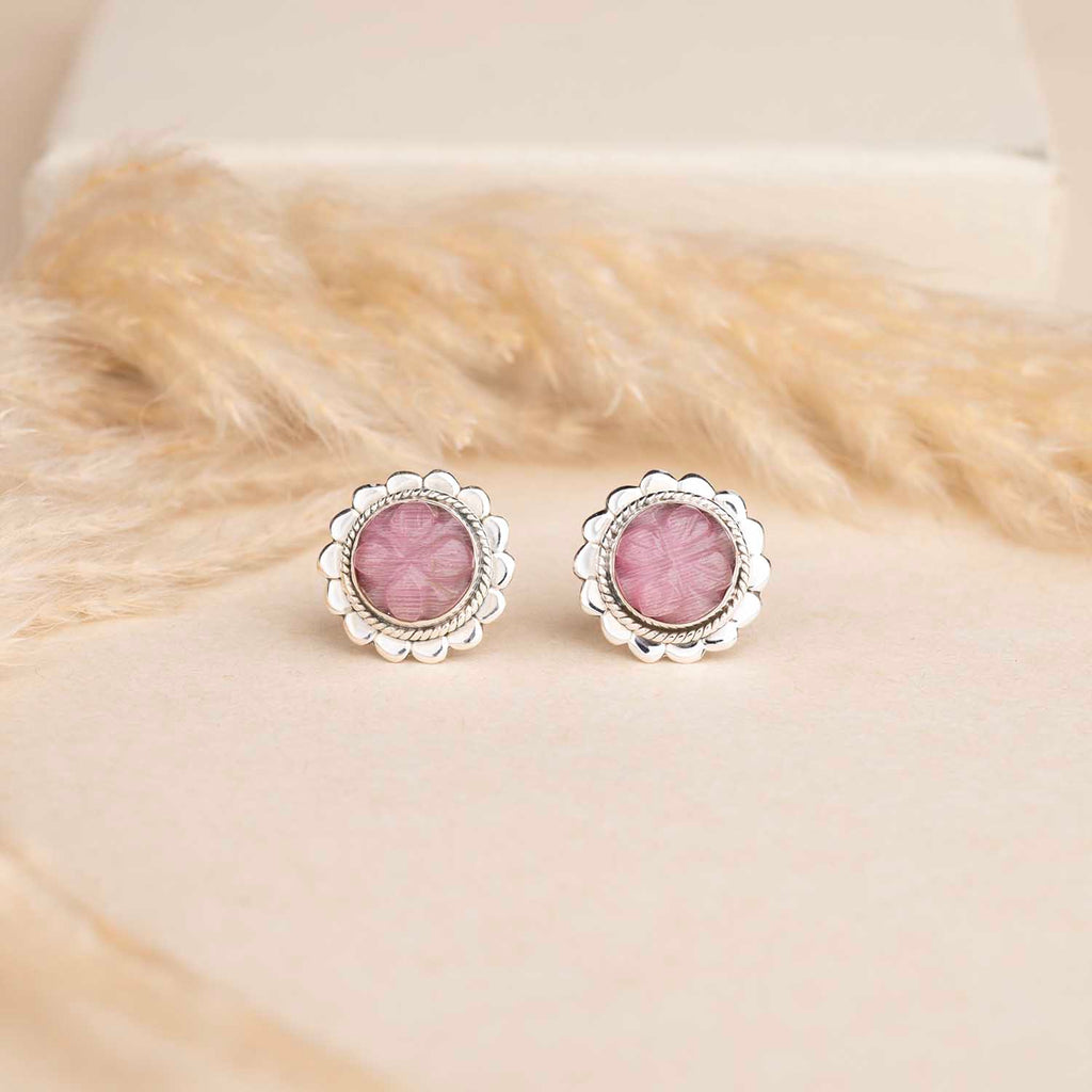Pink Silver Studs