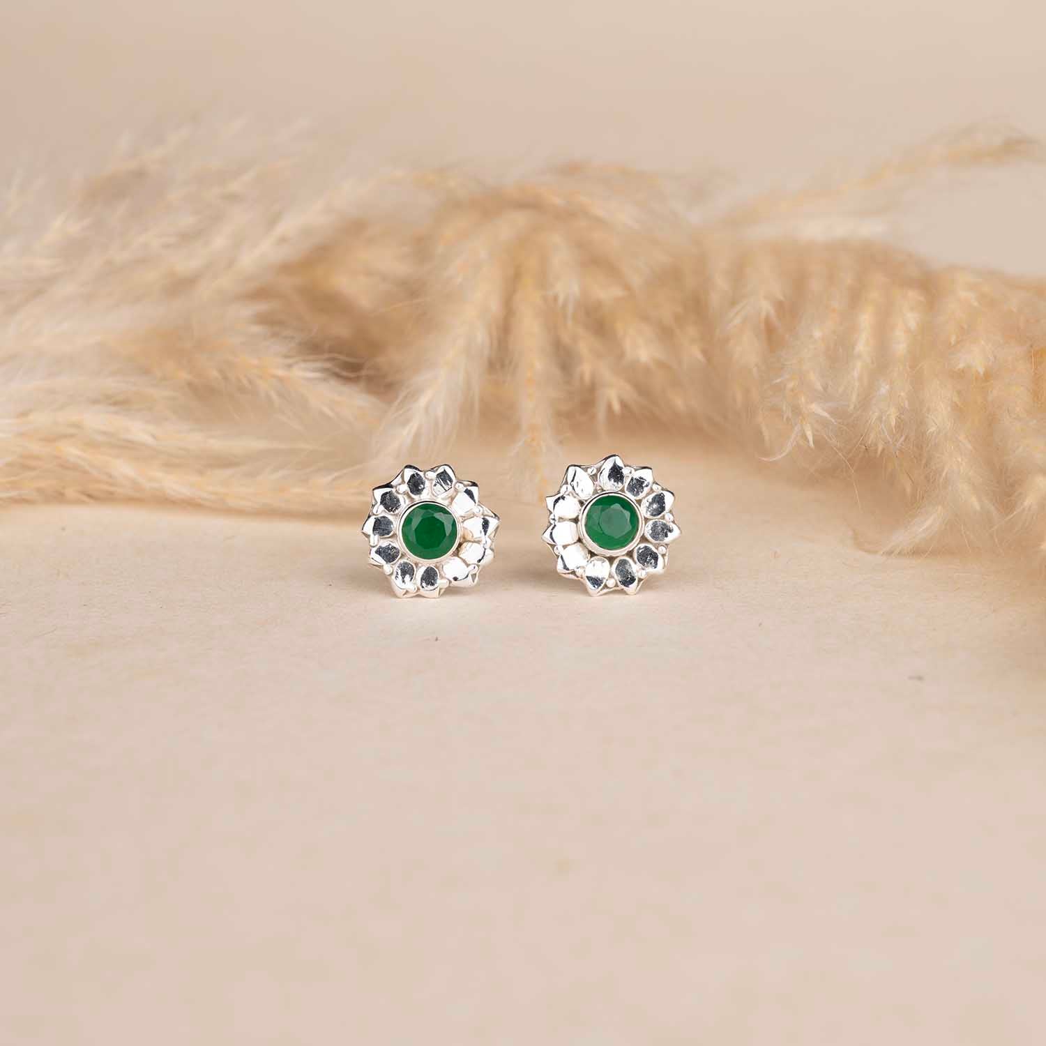Floral Silver Studs