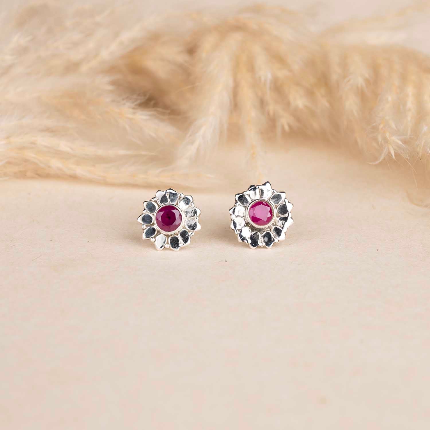 Floral Silver Studs