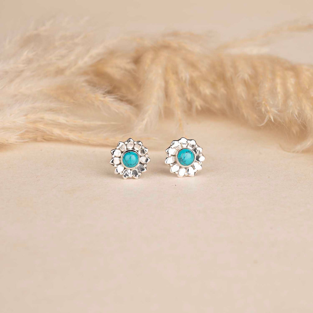 Floral Silver Studs