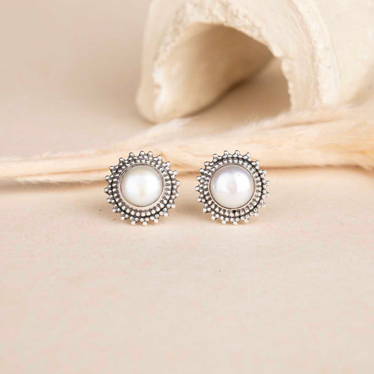 Silver Pearl Studs