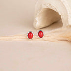 Silver Oval Studs