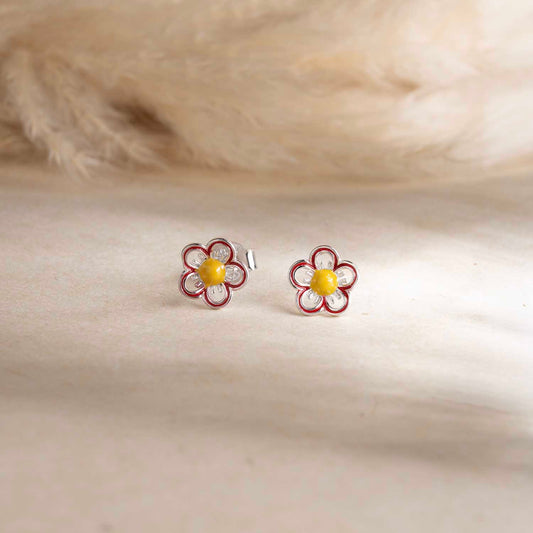 Tinny Silver Flower Earrings
