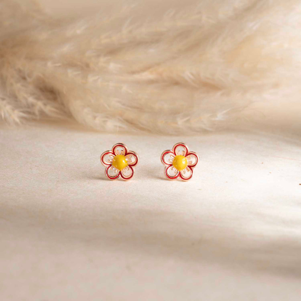 Rose Gold Flower Earrings