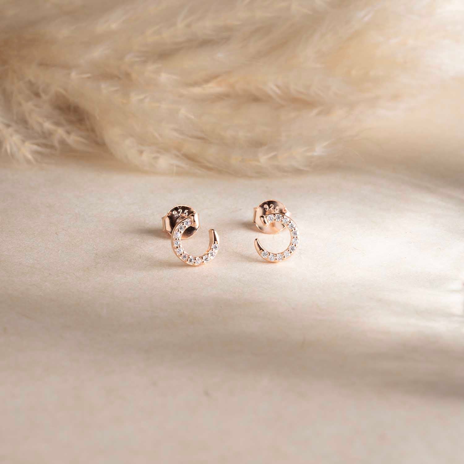 Tinny Rose Gold CZ Earrings