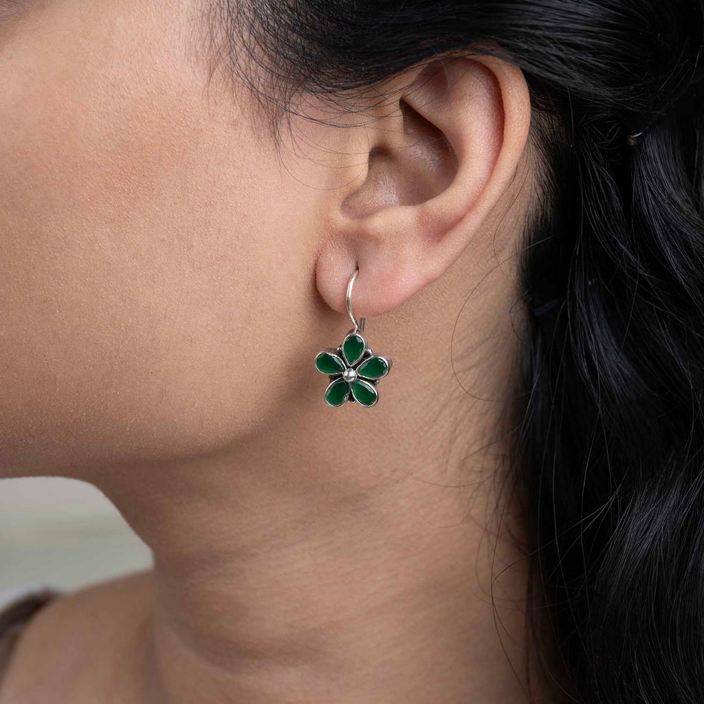 Floral Silver Earrings