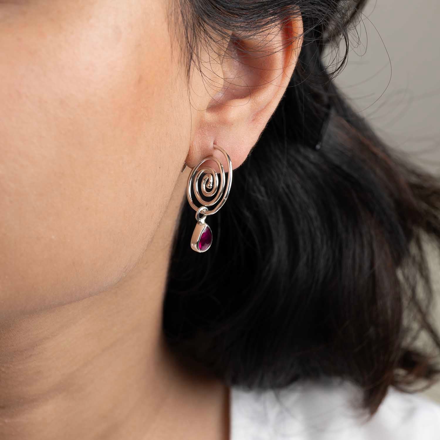 Spiral Silver Earrings