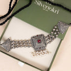 Silver Beads Choker