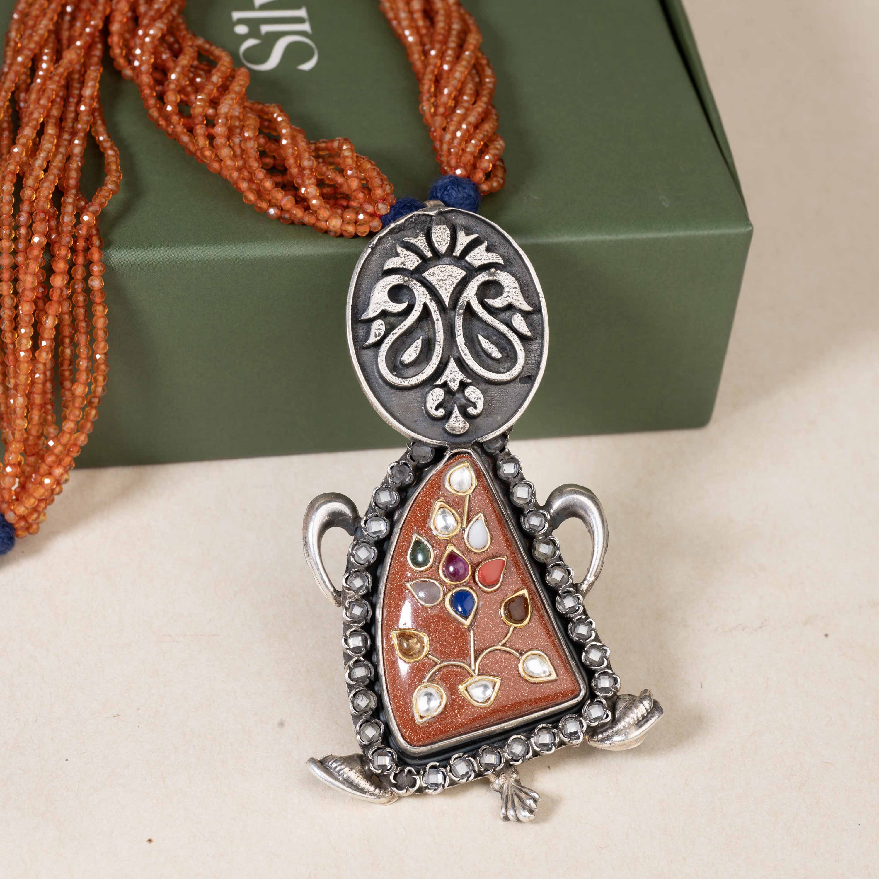 Long Orange Necklace