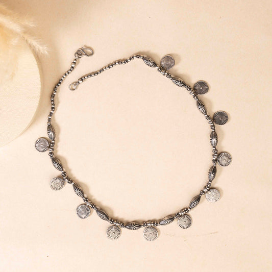 Dark Coin Silver Necklace