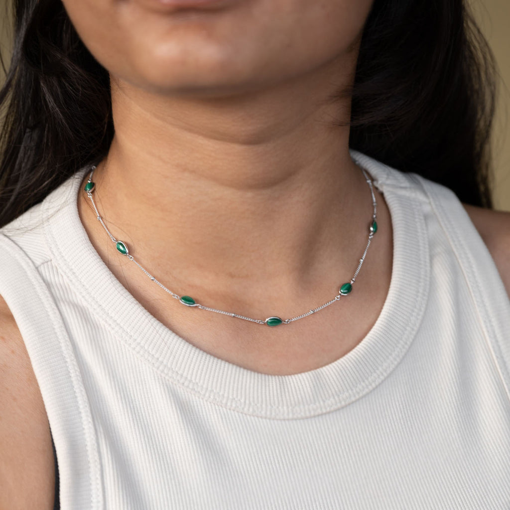 Silver Malachite Necklace