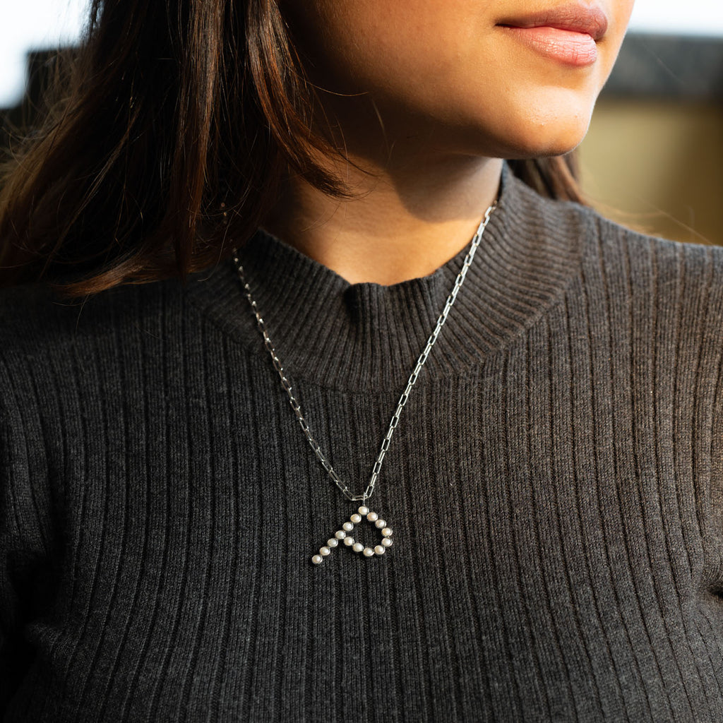 Silver Letter P Neck Chain