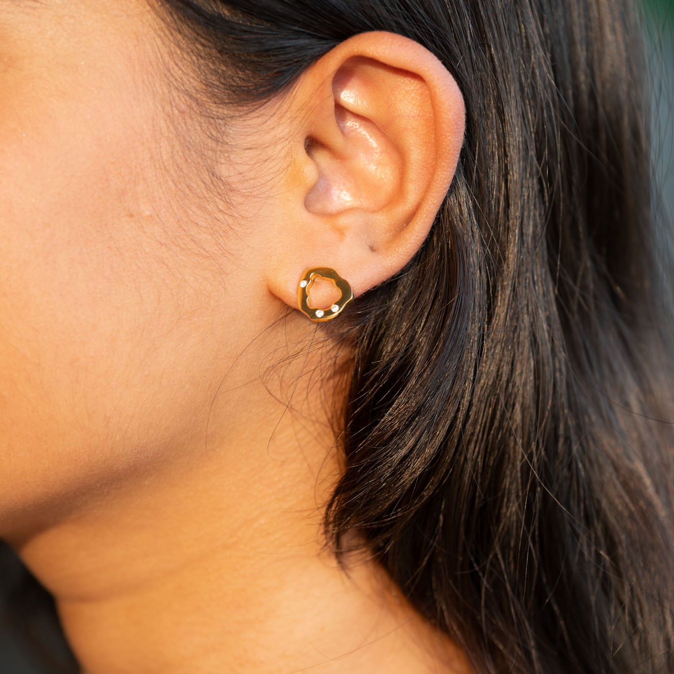 Asymmetrical  Gold Earrings