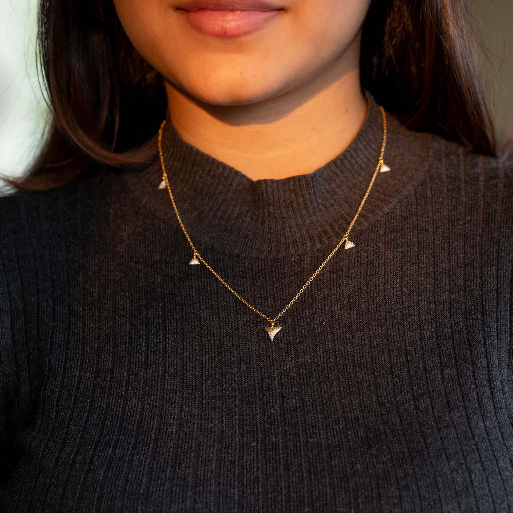 Gold Dangling Triangles Chain