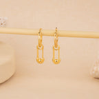 Gold Pin Hoops