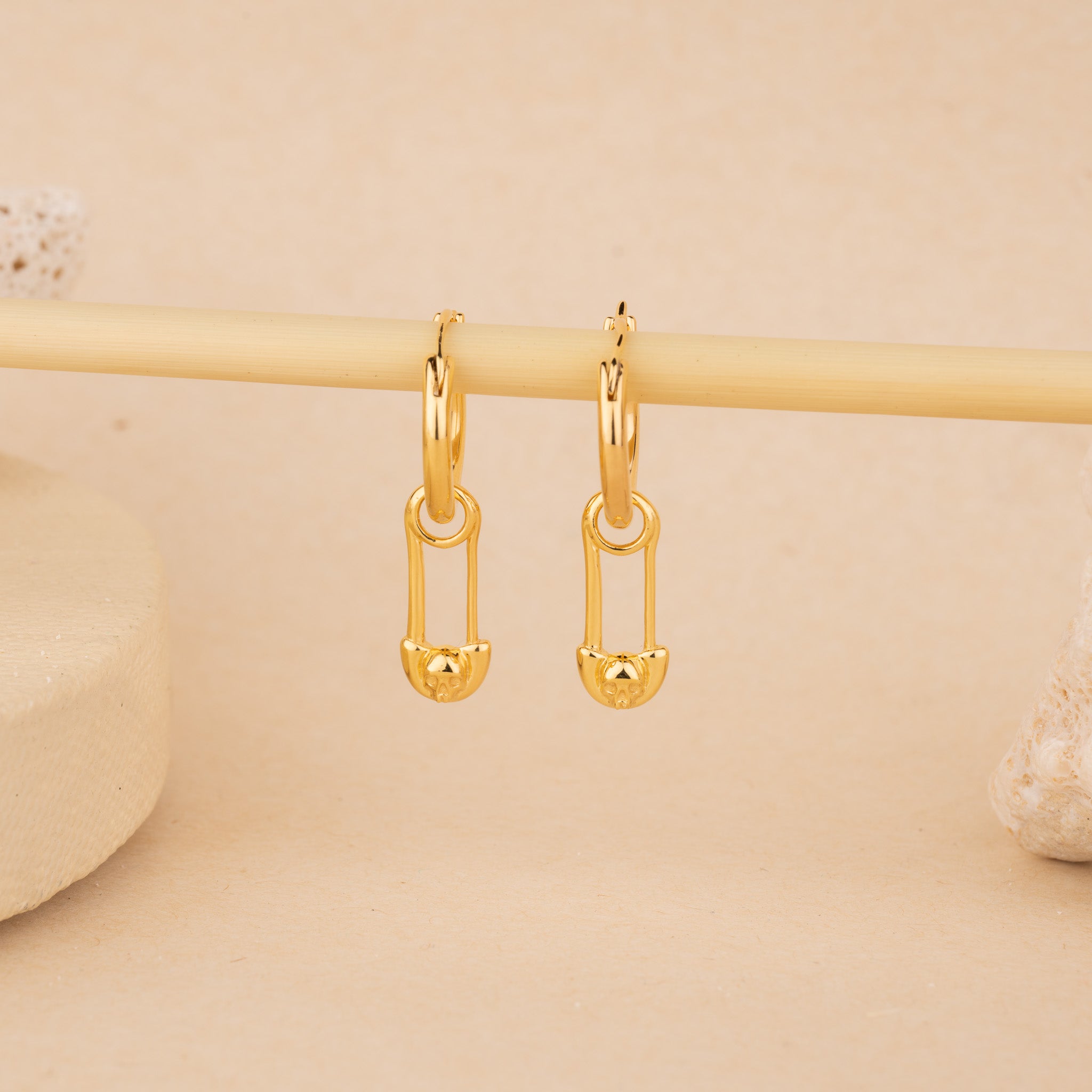 Gold Pin Hoops