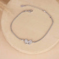 CZ Bow Silver Bracelet