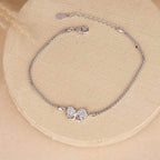 CZ Bow Silver Bracelet