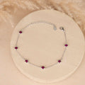 Ruby Pink Silver Bracelet