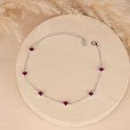 Ruby Pink Silver Bracelet