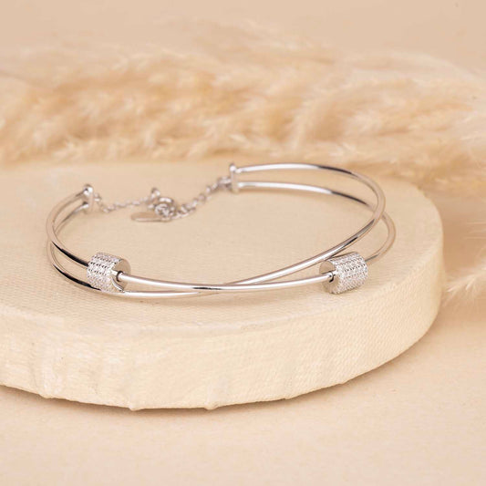 Two Lines Silver Bracelet