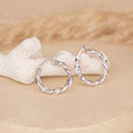 Silver Twisted Hoops