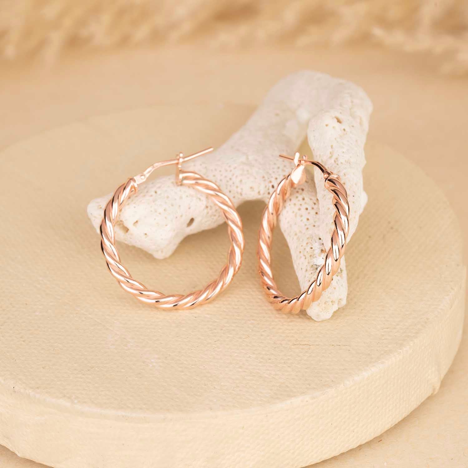 Rose Gold  Hoops