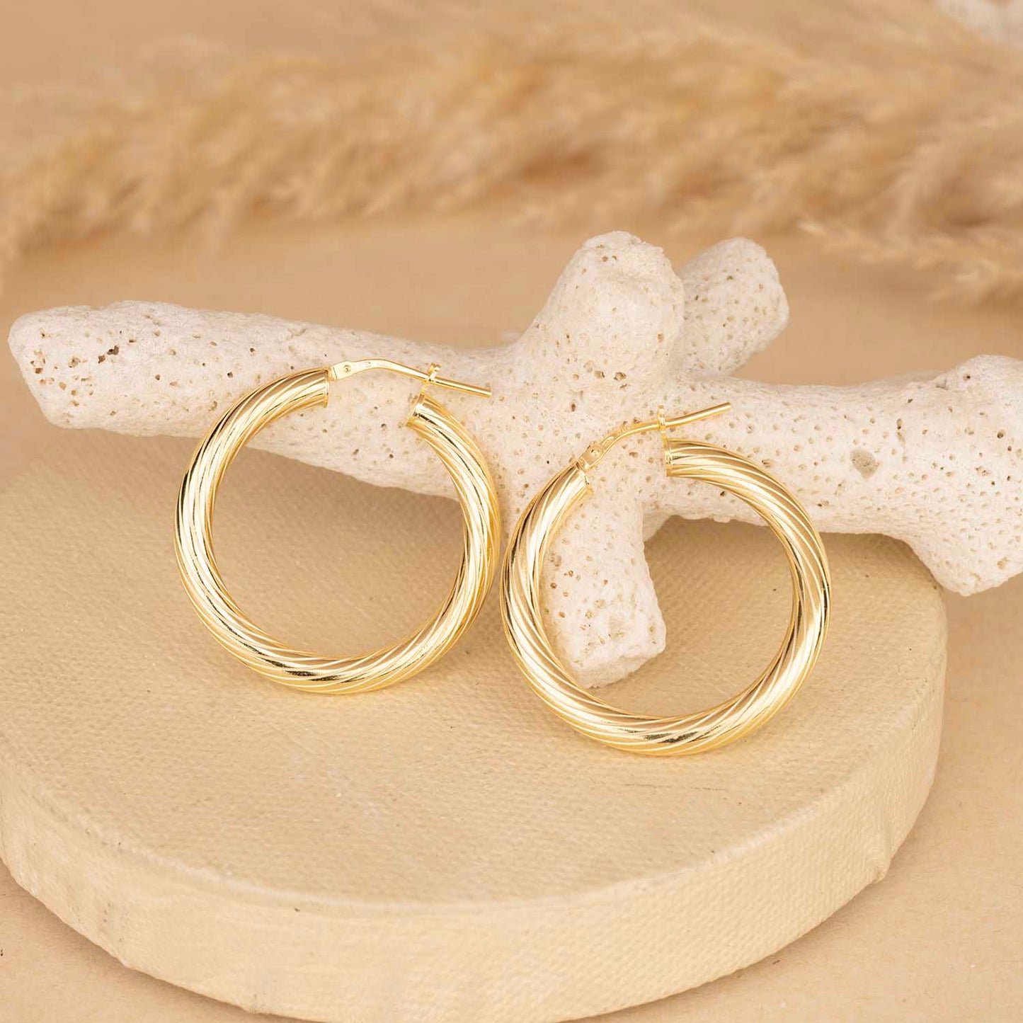 Twisted Gold Hoops