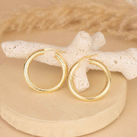 Twisted Gold Hoops