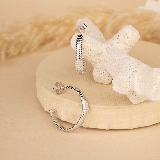 Silver CZ Hoops
