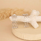 Honeycomb Silver Hoops