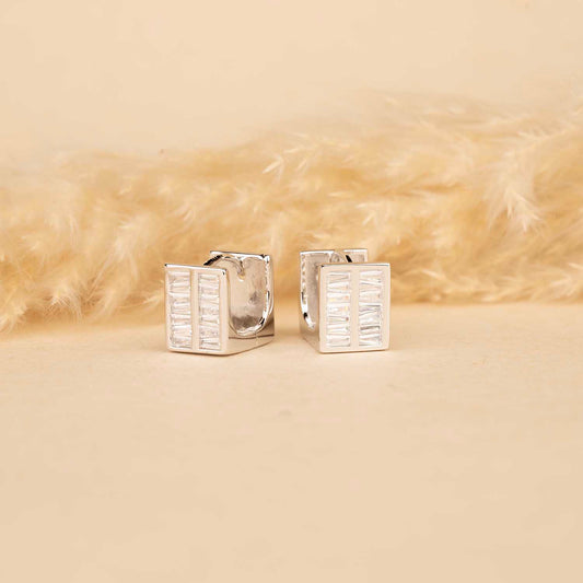 Silver CZ Hoops