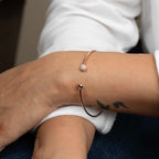 Rose Gold CZ Ball Cuff