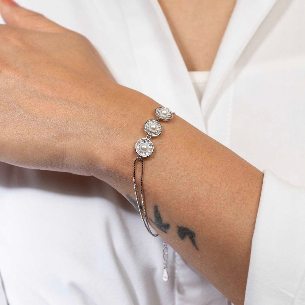 3 Round Silver Bracelet
