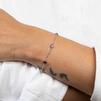 Ruby Pink Silver Bracelet
