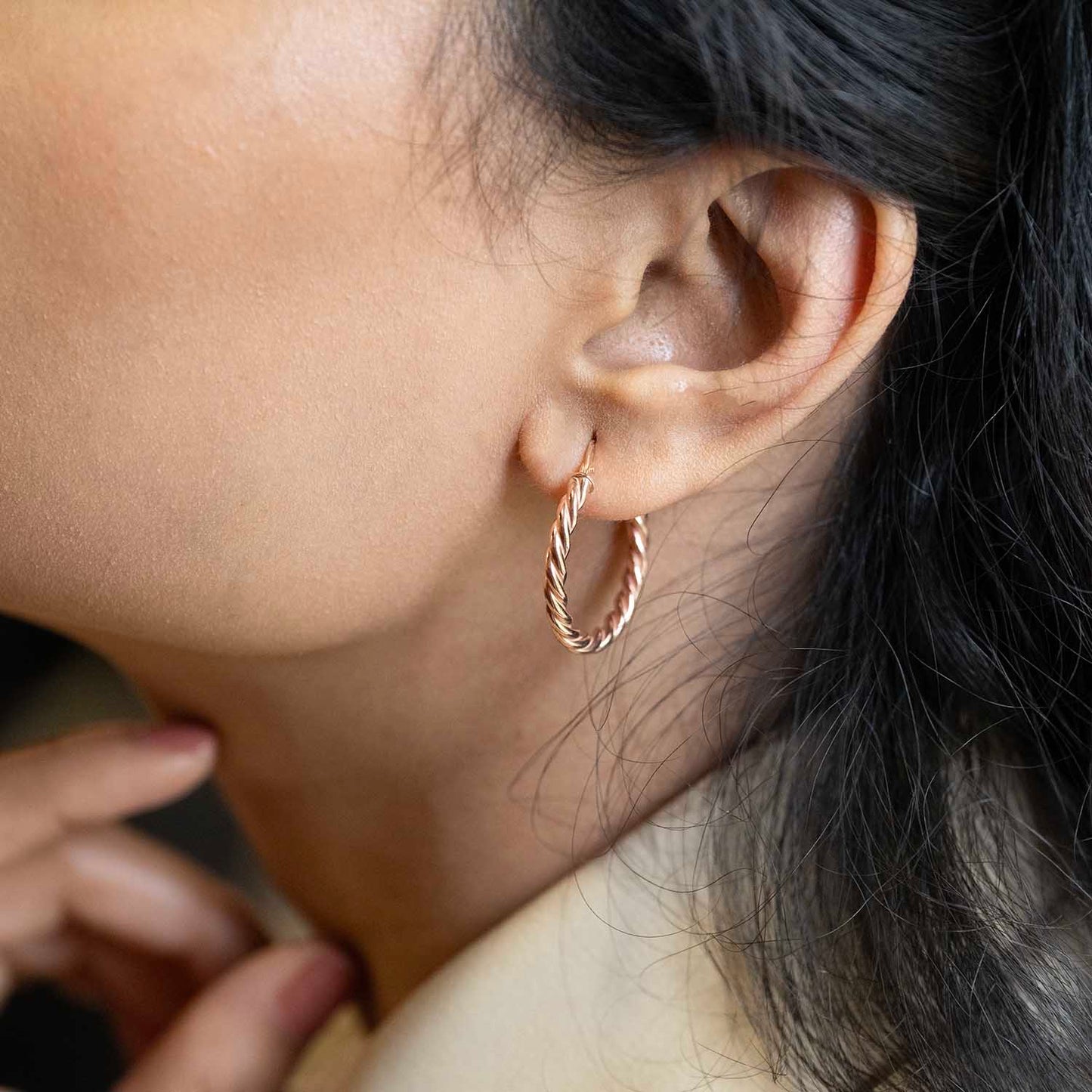 Rose Gold  Hoops