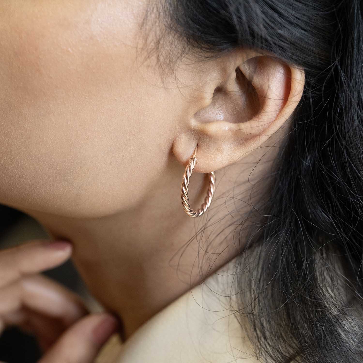 Rose Gold  Hoops