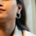 Honeycomb Silver Hoops