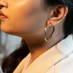 Rose Gold Zig Zag Hoops