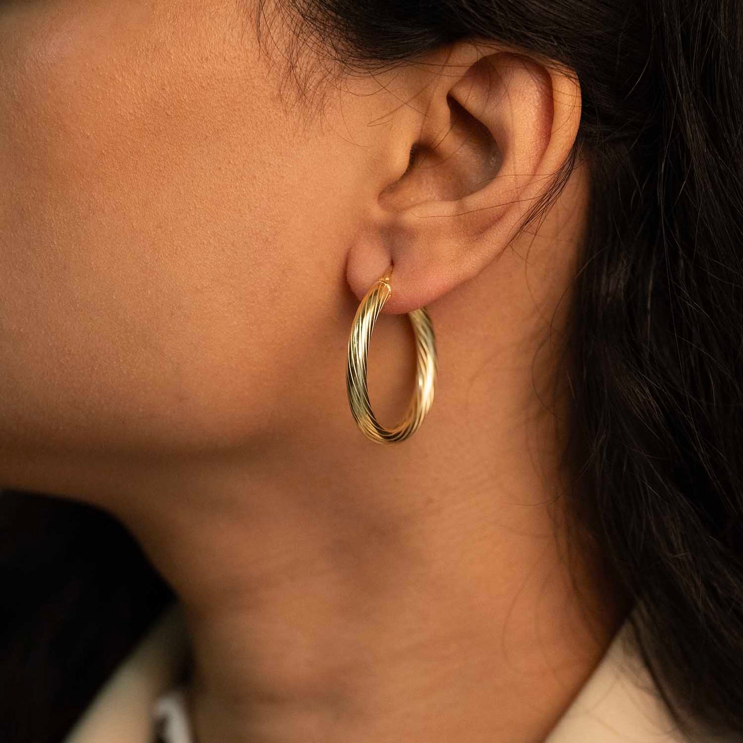 Twisted Gold Hoops