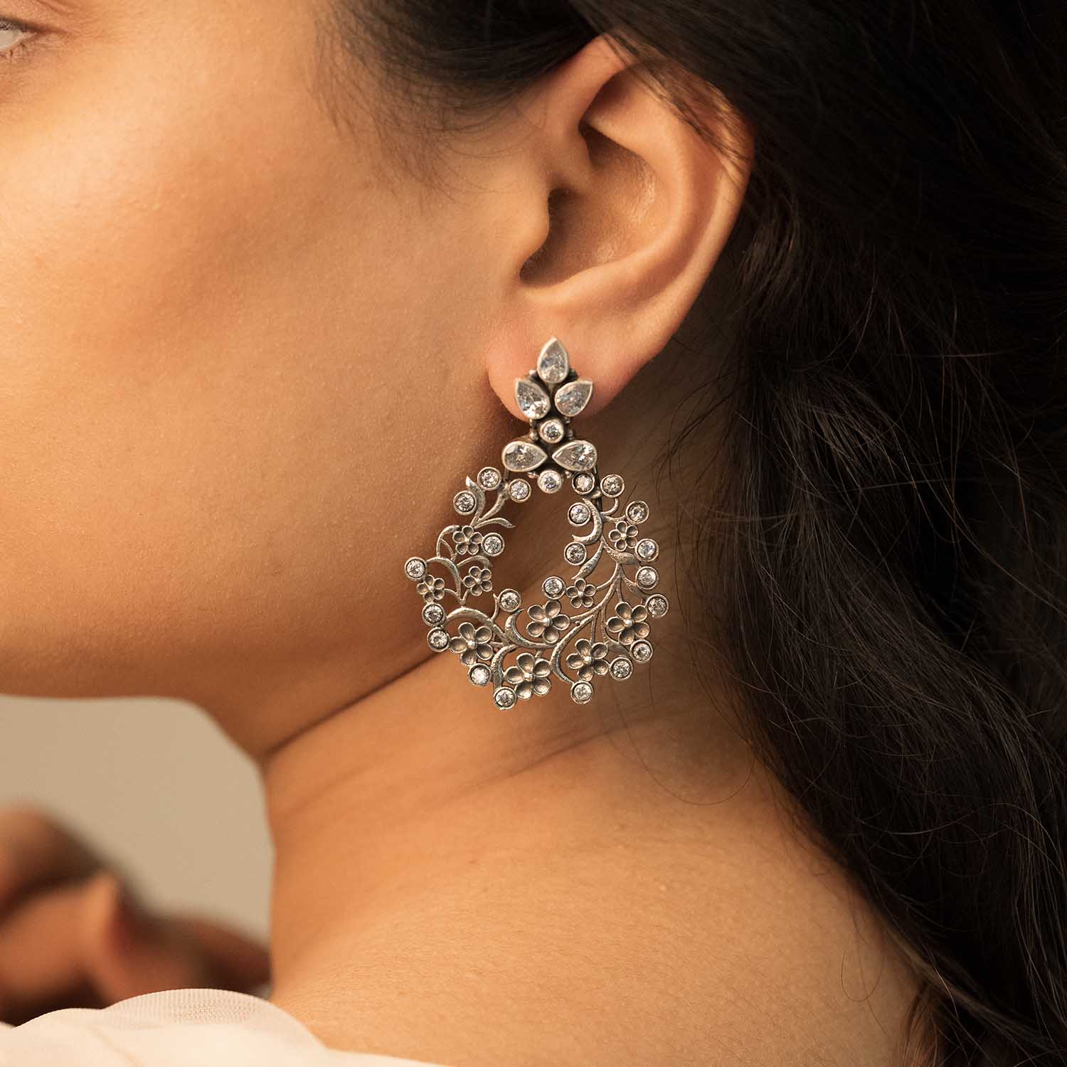 Sparkling Chandbali Earrings