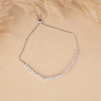 Floral CZ Silver Bracelet