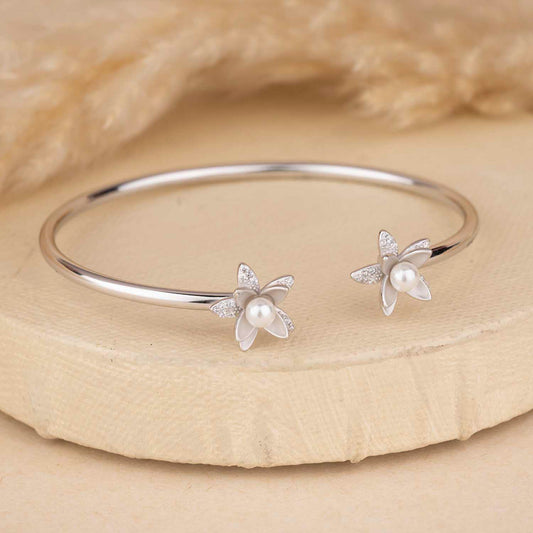 Silver Floral Cuff