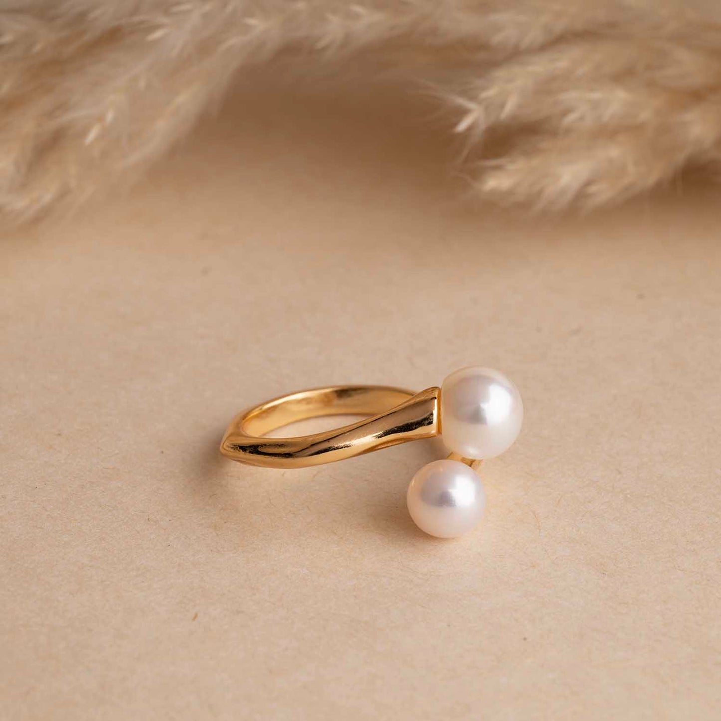 Gold Pearls Ring