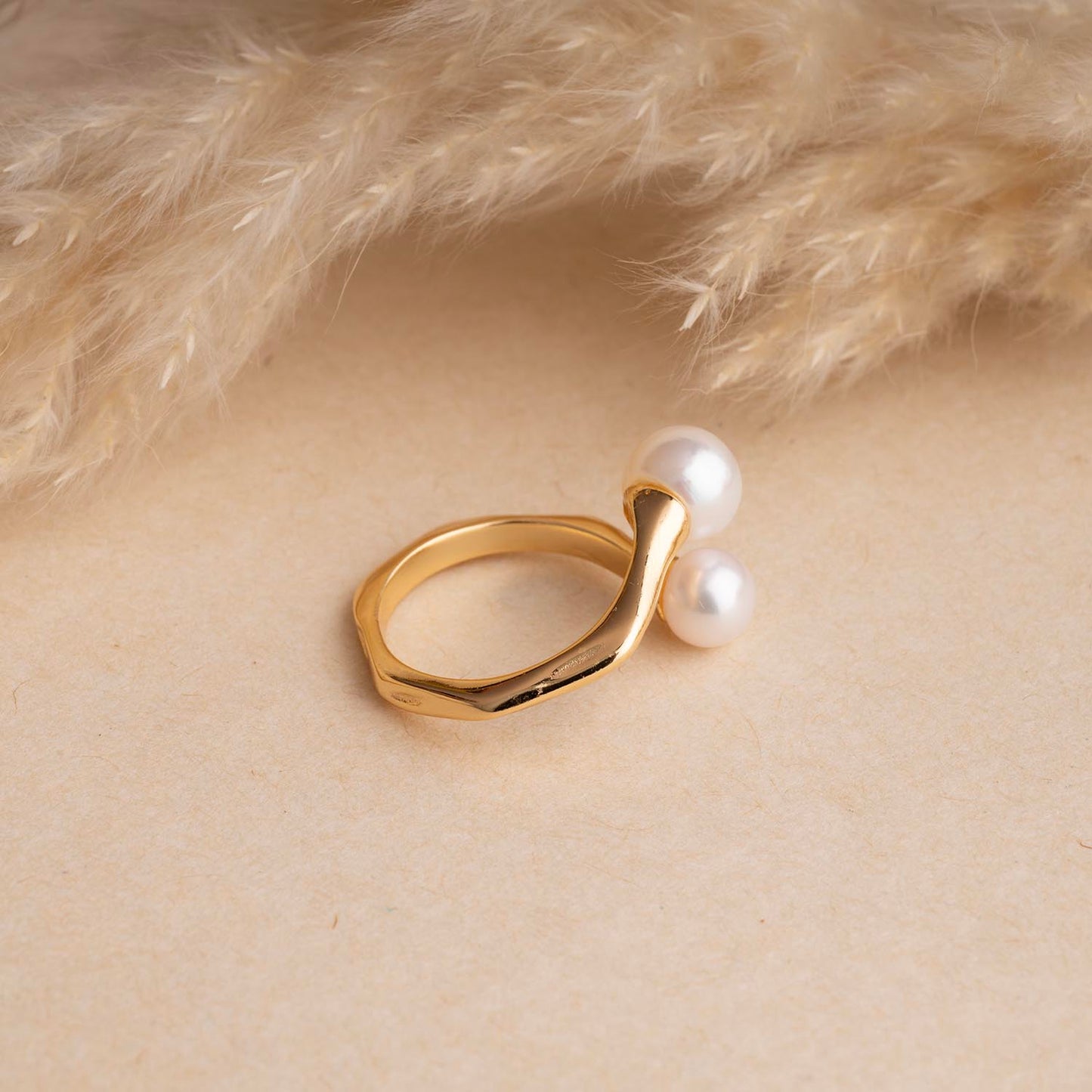Gold Pearls Ring