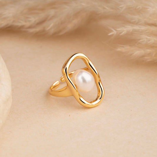 Gold Pearls Ring